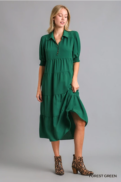 Saylor dress-Forest Green